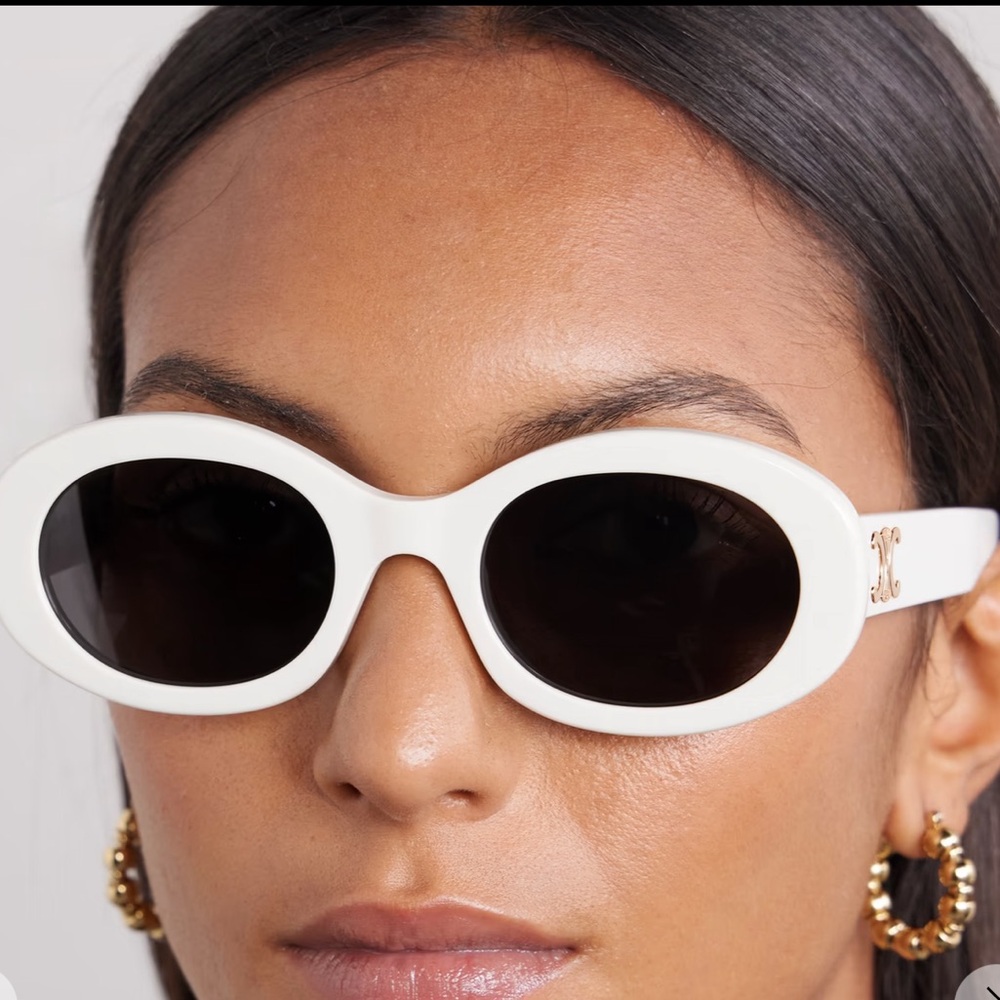 Celine Triomphe oval-frame acetate sunglasses